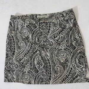 Bamboo Traders Black and White Paisley Skort